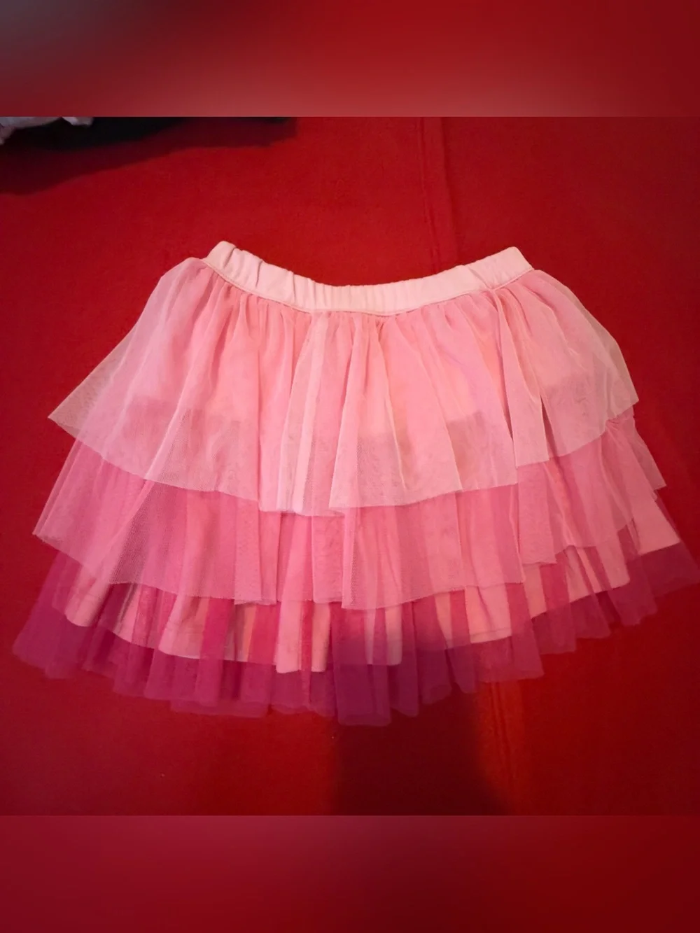 Pink Layered Tulle Skirt